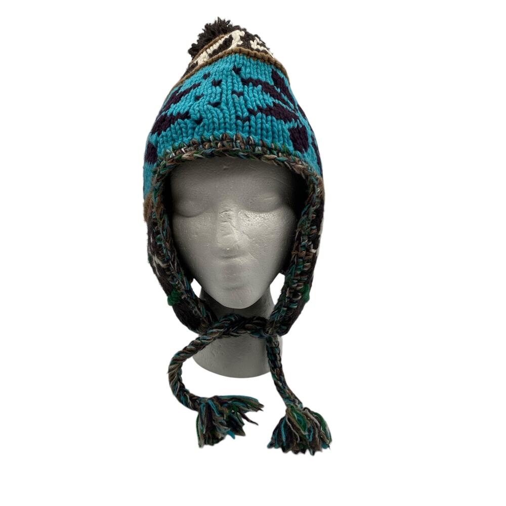 American Eagle Outfitters Trapper Hat Wool Blend Fleece Lined Fair Aisle OS - Picture 4 of 9